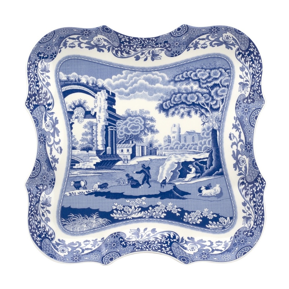 NEW~Spode Blue Italian Collection 7.5 Inch Porcelain Devonia Tray - Blue White.